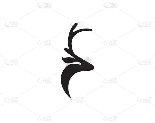 鹿矢量图标插画设计