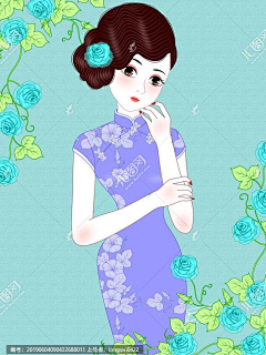 龙思思采集到旗袍女孩