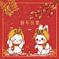新年壁纸来啦！虎头兔兔放鞭炮贺新春 :  又要过年啦！！ 大家期待的春节假期来啦！ 兔兔戴上虎头帽帽，贺新春啦！  #我是原创插画师  #兔兔  #新年壁纸  #手机壁纸