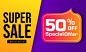 Super sale colorful vector banner design