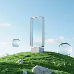 C4D户外超现实场景设计与未来感视觉电商活动场景写实海报设计
