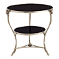 Arteriors - Aries Table - With two beautiful black marble surfaces and a polished nickel-finish metal frame, this table brings a bit of an edge to your traditional home. The sculpted ram's head medallions are a regal finishing touch.