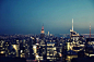 night, Empire States Building, lights, United States, cityscape, Gotham, skyscrapers, urban scene, blue hour, New York, Manhattan