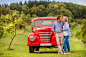 Senior couple hugging and kissing, vintage car, sunny nature by Jozef Polc on 500px