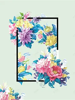彩色插画花卉春节新品上新海报背景矢量图 花朵 背景 设计图片 免费下载 页面网页 平面电商 创意素材
