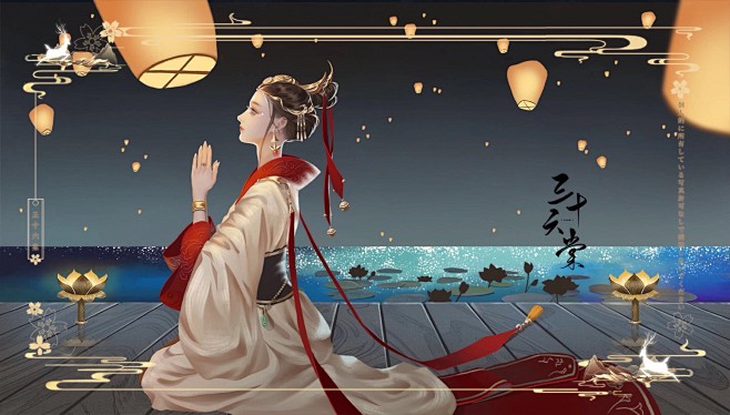 祈福_三十六棠__插画师作品_涂鸦王国g...