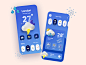 Weather App Design vector creative minimalism modern weather application ui ux app design 3d app 3d art 2d 3d illustration typography product design animation minimal design app