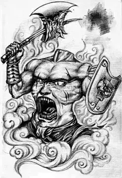 刑天图片大全-刑天高清好看的图片--花瓣鹤鸣纹身的画板