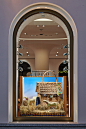 Hermès Window Displays SS19, Reopening, Moscow : The theme for 2019 Hermès window display is “In the pursuit of dreams”.  Close your eyes, picture yourself in the endless countryside, watch the puffy white clouds floating across the blue sky, feel the rus