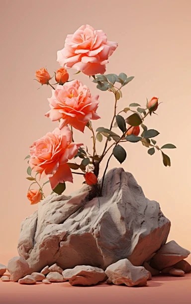 pink roses in an arr...