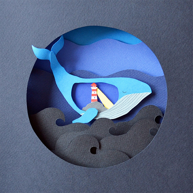 Whale | Paper art : ...