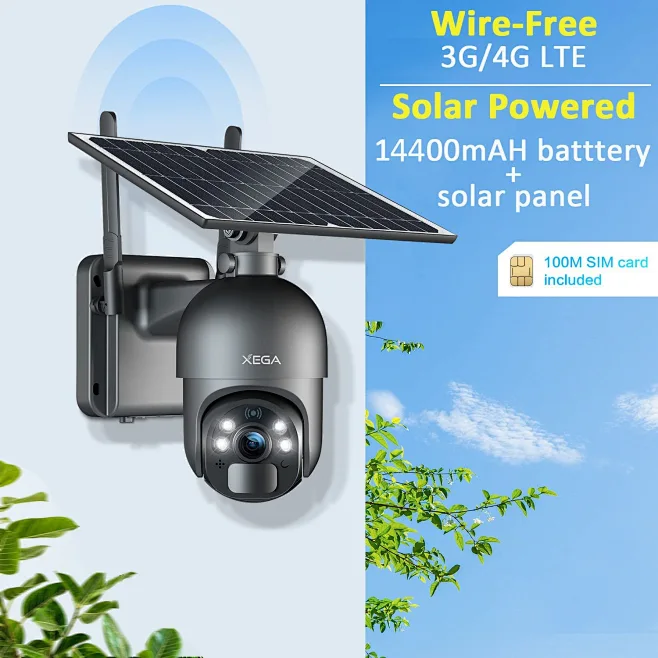 LEMNOI 3G/4G LTE Telecamera di Sorveglianza Batteria Esterna con Scheda