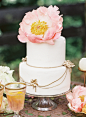 Pink peony topped #wedding cake | Vicki Grafton Photography | see more on: http://burnettsboards.com/2014/03/german-folktale-editorial/