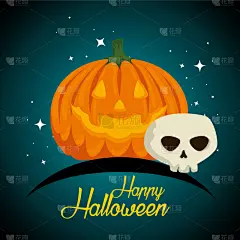 南瓜,头骨,贺卡,可爱的,秘密,华丽的,传统,十月,问候