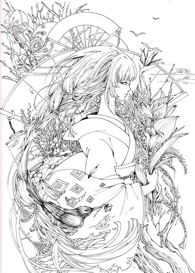 花丛少女-小枣子__涂鸦王国插画