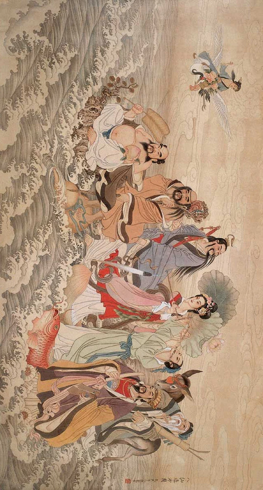 八仙：吕洞宾，何仙姑，张果老，韩湘子，钟离权，曹国舅，蓝采和，铁拐李-花瓣网