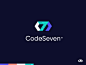 Code7 Logo agency unfold seven 7 brackets diamond dev css html css html developer code branding logo