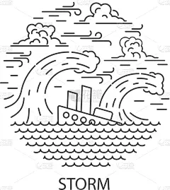 暴风雨,游艇,直的,风,云,天气,模板,气象学,海啸