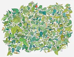 一团叶子免抠素材_新图网 https://ixintu.com 卡通 叶子 平铺 底纹 手绘 插画 植物 绿叶 背景