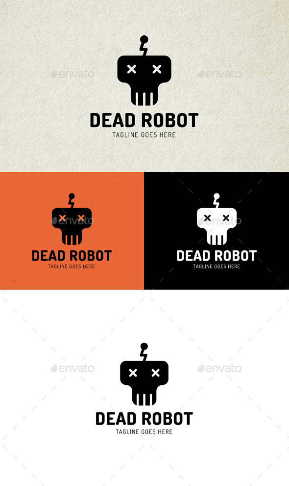 死机器人标志——对象标识模板Dead Robot Logo - Objects Logo Templates广告、android应用,艺术 ...