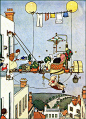 来自英国艺术家 William Heath Robinson (1872-1944) 异想天开的漫画作品一组。