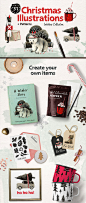 Christmas 漂亮实用的圣诞节手绘插画手绘插图PNG设计素材模版
