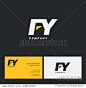F & Y Letter Logo, Business Card Template Vector
