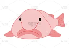Blobfish Nyudoukadica深海鱼角色矢量插图