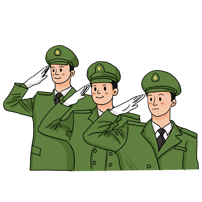 千库网_国庆节可爱军人敬礼卡通插画_元素编号11216514