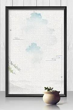 复古风唯美手绘山水画背景