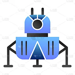 登月舱,太空,彩色图片,符号,平坦的,图标,分离着色,太空交通工具,轮廓,着陆