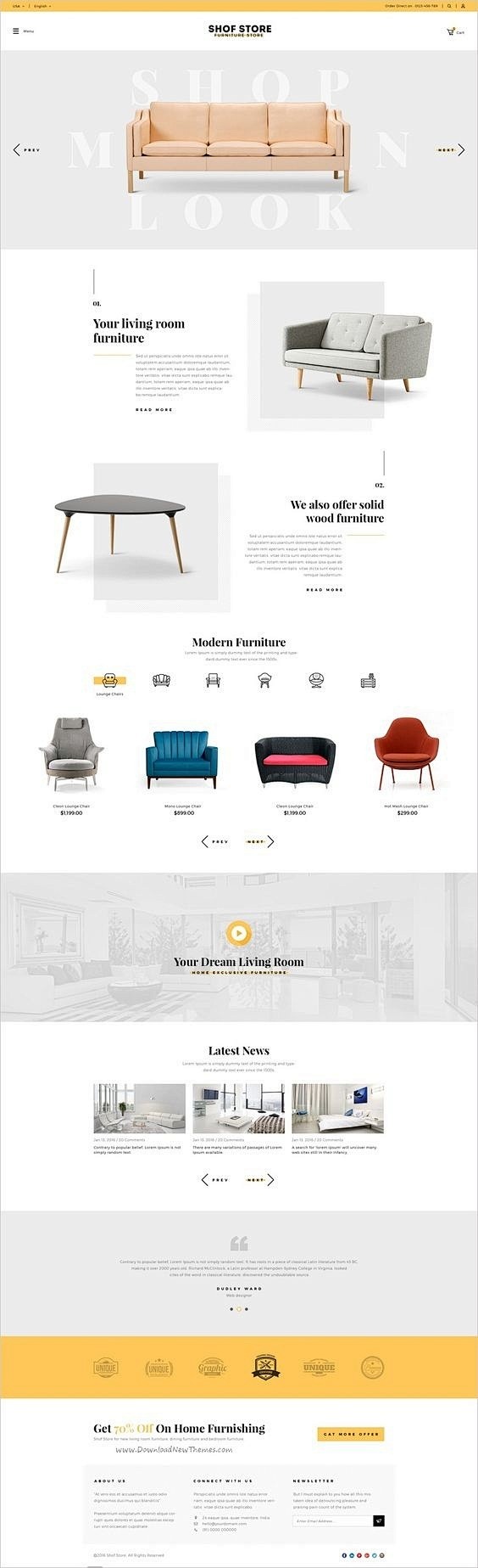 #设计秀# 一组优秀家具主题网页版式设计...