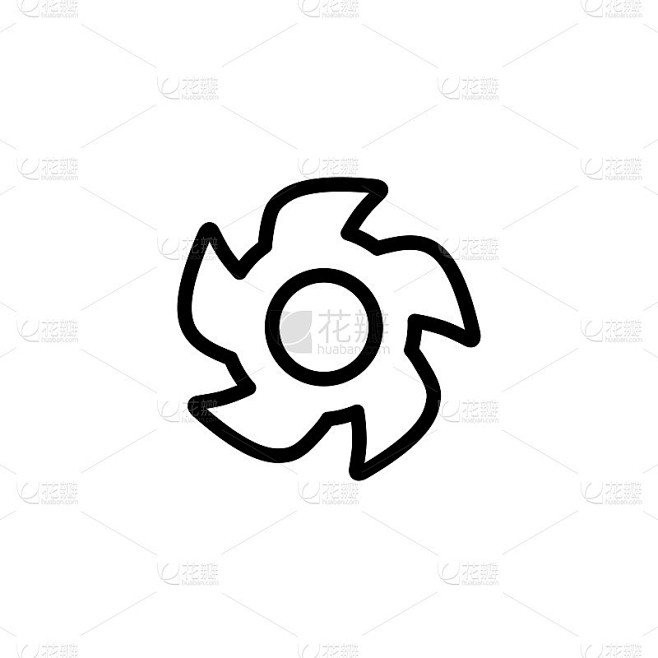 涡轮线图标在平面风格矢量应用程序，UI，网站。黑色图标矢量插图
