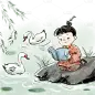 国学场景大尺寸贴纸2