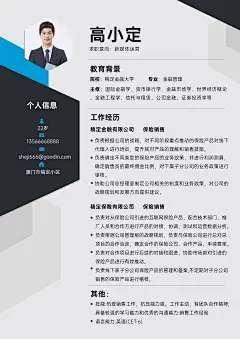 企业商务新媒体运营岗求职简历