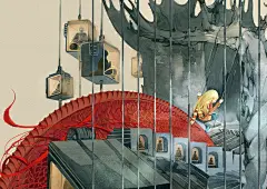 #原创#手绘#治愈#水彩#寒江雪插画#偏见早已形成一道藩篱，钥匙就在手中，每个人都是自己监狱的看守。只是，被关在笼中的究竟是她? 还是我们？她在起落与跌荡中歌唱，静静得聆听着风吹过树林的声音…#