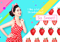 夏季新鲜水果草莓海报PSD模板Summer fruit poster template#ti289a2003 :