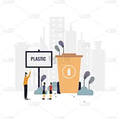 废物处理教育平面插图。矢量设计。适合登陆页，ui，网站，移动应用程序，编辑，海报，传单，文章，横幅。