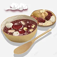 腊八粥手绘插画高清素材 八节 设计图片 免费下载 页面网页 平面电商 创意素材 png素材