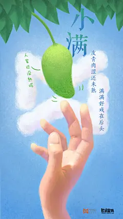 小满 节气 插画 闪屏 海报 @绿NEMO 原创