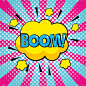 cloud with boow pop art message