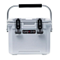 Camp-zero 10L Premium Cooler/Ice Chest with Carry Handle and 2 Molded-in Cup Holders with Drain Channels | White, Size:10 Liter