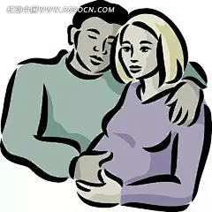 丈夫摸着怀孕妻子的肚子EPS素材|插画|卡通|卡通人物|卡通人物图片|漫画人物|人物素材|人物图片|矢量|矢量人物|矢量素材