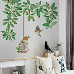卧室温馨墙贴纸自粘客厅沙发电视背景墙壁贴画小清新绿植床头壁纸