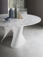 S TABLE. Design round and oval-shaped tables in Cristalplant and Ceramilux. MDF Italia.