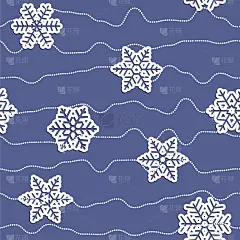 无缝简单图案的不同纸雕雪花与阴影和曲折的线点