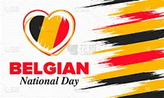 比利时国庆节。比利时独立日。比利时一年一度的节日，于7月21日庆祝。爱国的设计。海报，贺卡，横幅和背