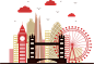 可爱手绘城市png