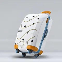 大气绚烂白色行李箱样机