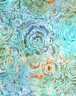 Natural Formations - Lichen Bloom Batik - Aquamarine